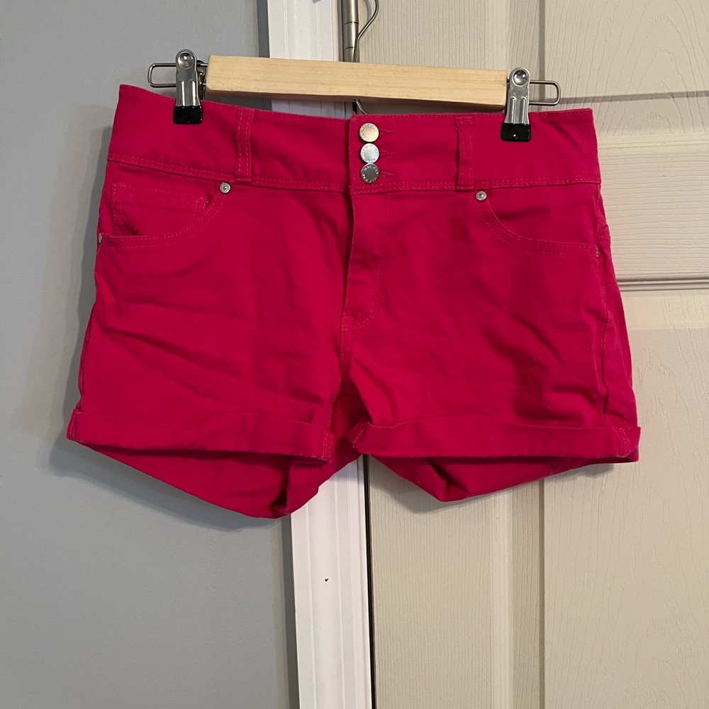 pink jean shorts